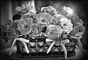 Розы в корзине - картинки для гравировки